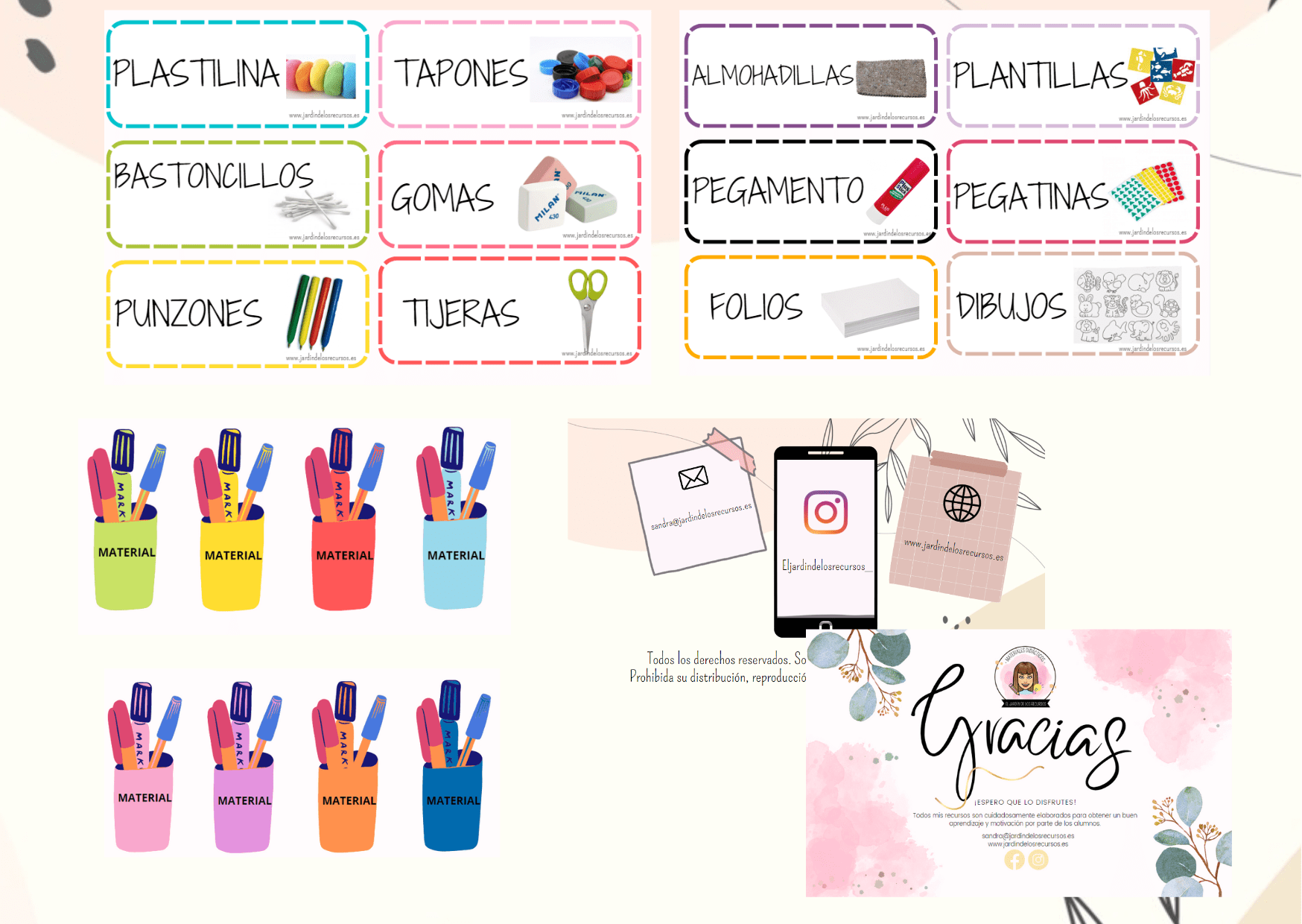 Etiquetas material aula - Imagen 3