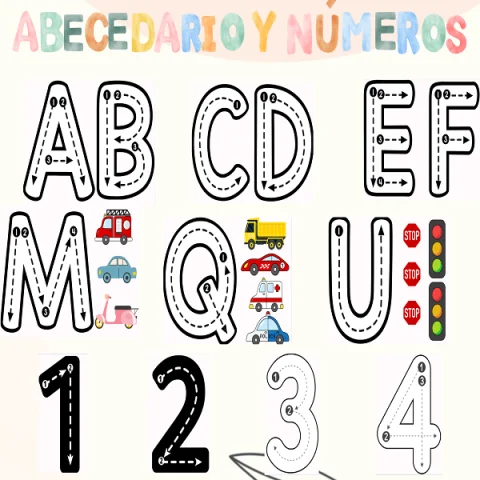 Abecedario y números carretera