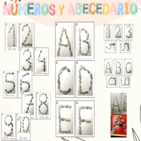 Abecedario y números piedras
