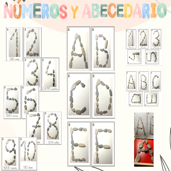 Abecedario y números piedras